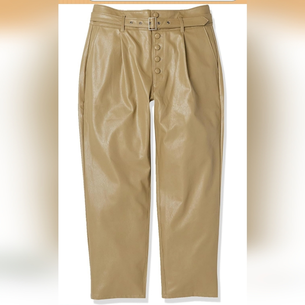 PAIGE Maria Pant Vegan Leather In Olive